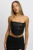 Black Cami Top Cowl Neck Metallic sold by Ally Fashion