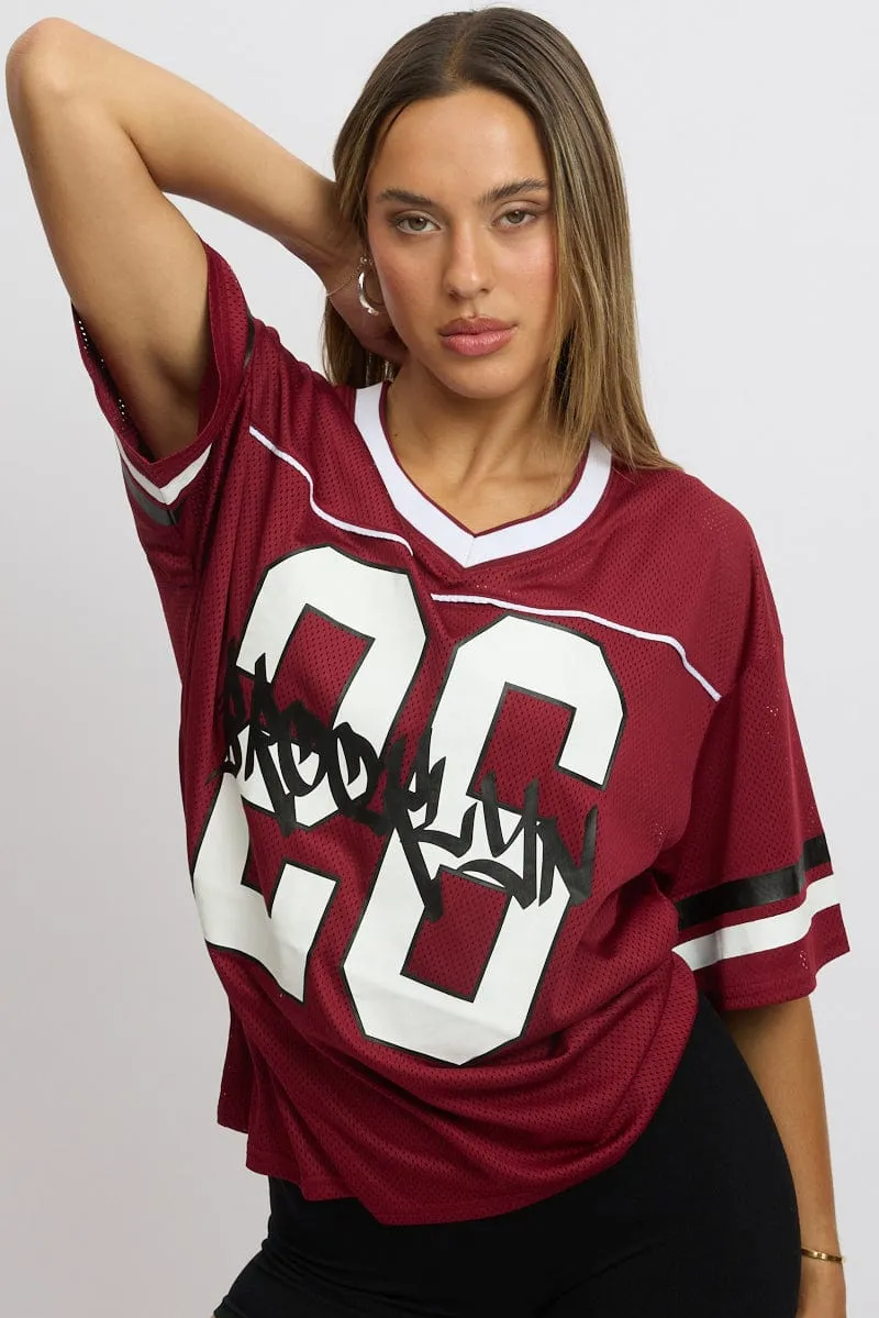 Red Sport Tee Short Sleeve sold by Ally Fashion