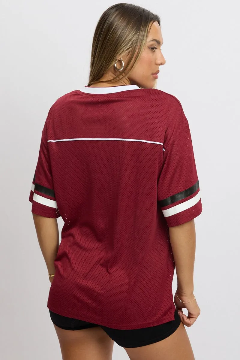 Red Sport Tee Short Sleeve sold by Ally Fashion product image thumbnail 5