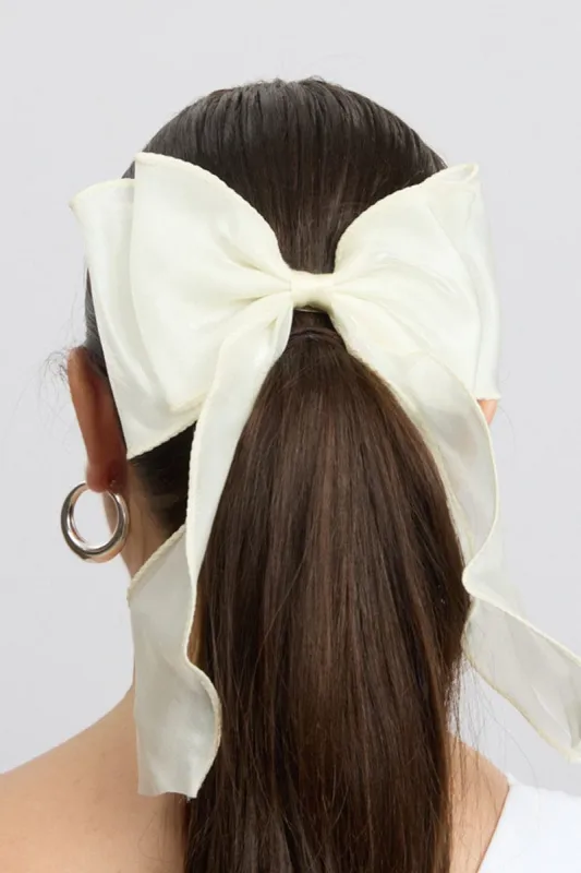 White Organza Hair Bow sold by Ally Fashion