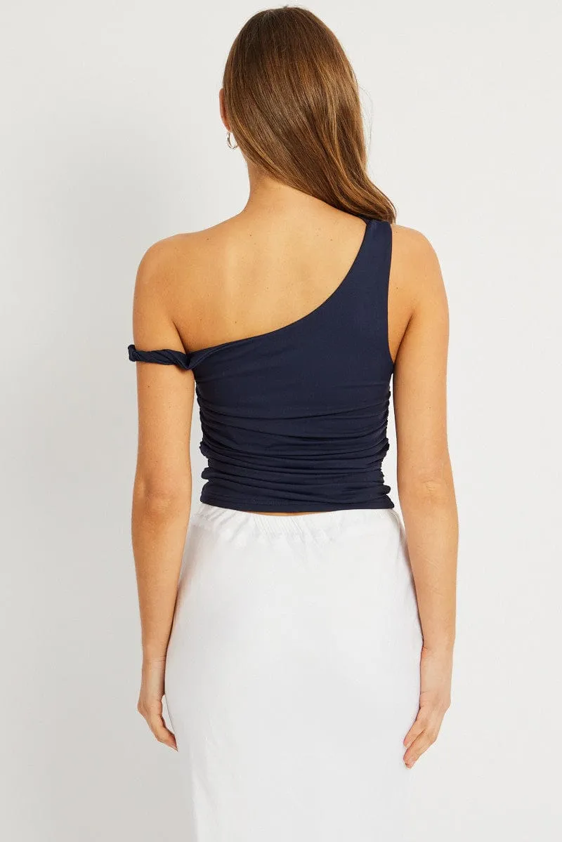 Blue Supersoft Top Twist off Shoulder sold by Ally Fashion product image thumbnail 5