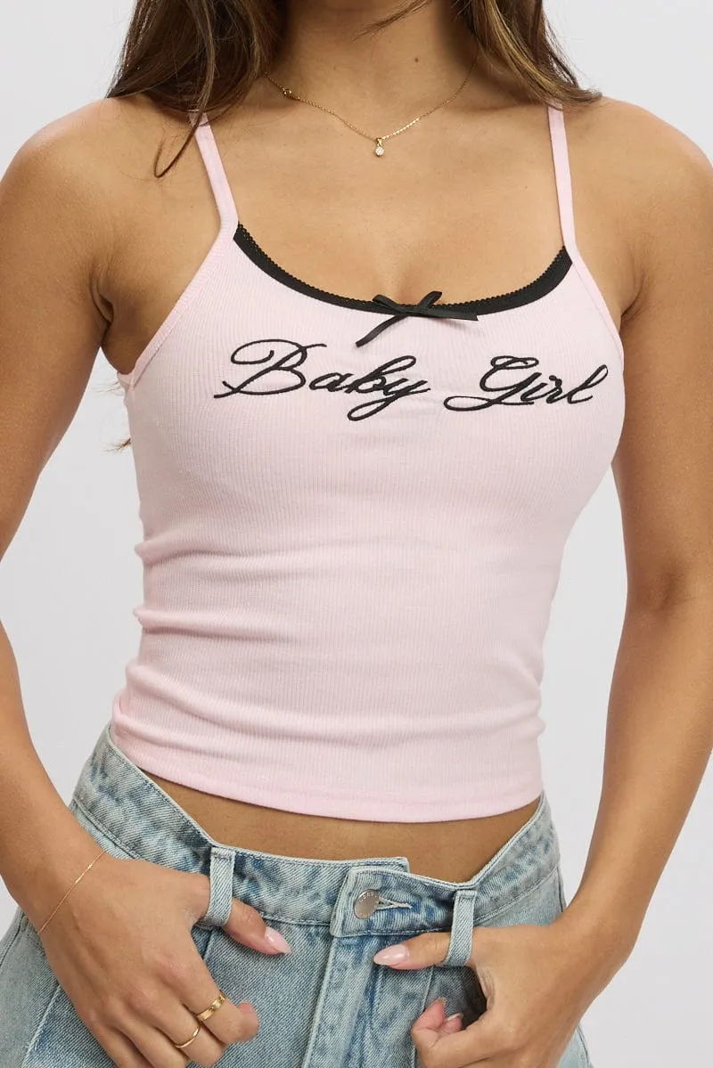 Pink Graphic Singlet Rib sold by Ally Fashion product image thumbnail 4