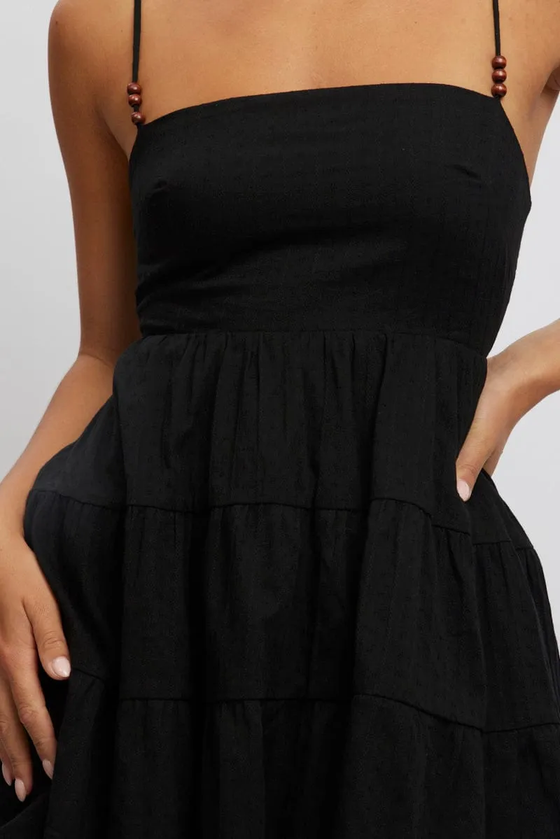 Black Fit And Flare Dress Bead Embellishment Mini sold by Ally Fashion product image thumbnail 5