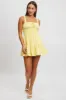 Yellow Fit And Flare Dress Mini Poplin sold by Ally Fashion