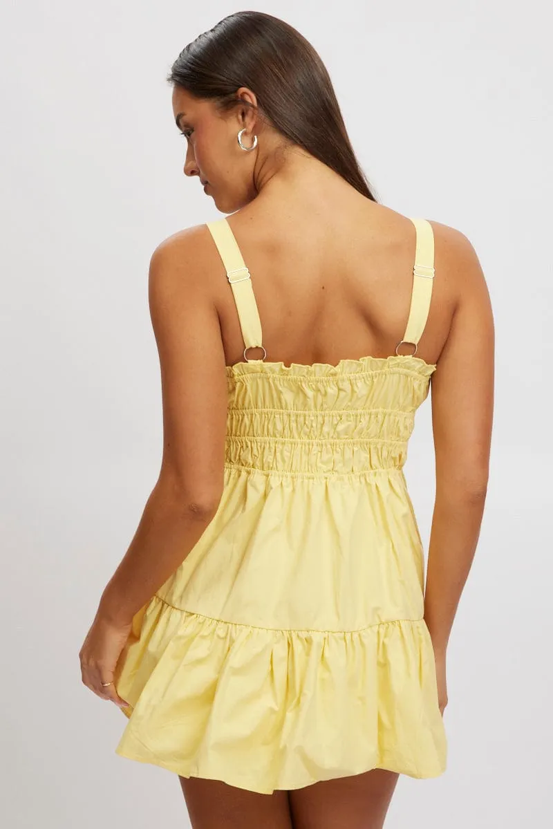 Yellow Fit And Flare Dress Mini Poplin sold by Ally Fashion product image thumbnail 5