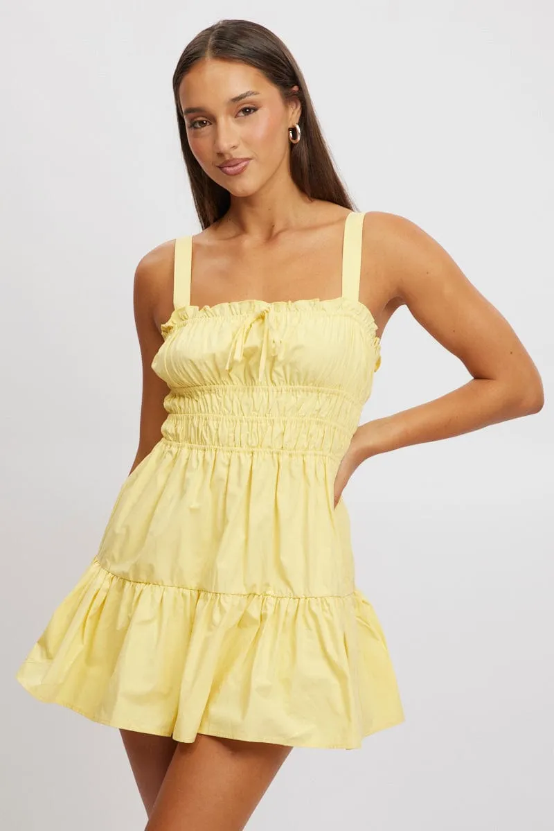Yellow Fit And Flare Dress Mini Poplin sold by Ally Fashion product image thumbnail 2