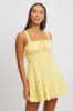 Yellow Fit And Flare Dress Mini Poplin sold by Ally Fashion