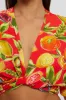 Red Abstract Tie Up Bolero Short Sleeve sold by Ally Fashion