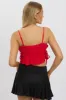 Red Cami Top Ruched Side Bow Linen Blend sold by Ally Fashion