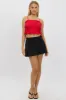 Red Cami Top Ruched Side Bow Linen Blend sold by Ally Fashion