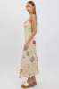 Beige Abstract Midi Dress Strappy sold by Ally Fashion