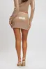 Beige Sequins Skirt Mid Waisted Mini Side Split sold by Ally Fashion