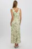 Green Abstract Midi Dress V Neck Sleeveless sold by Ally Fashion