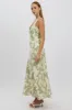 Green Abstract Midi Dress V Neck Sleeveless sold by Ally Fashion