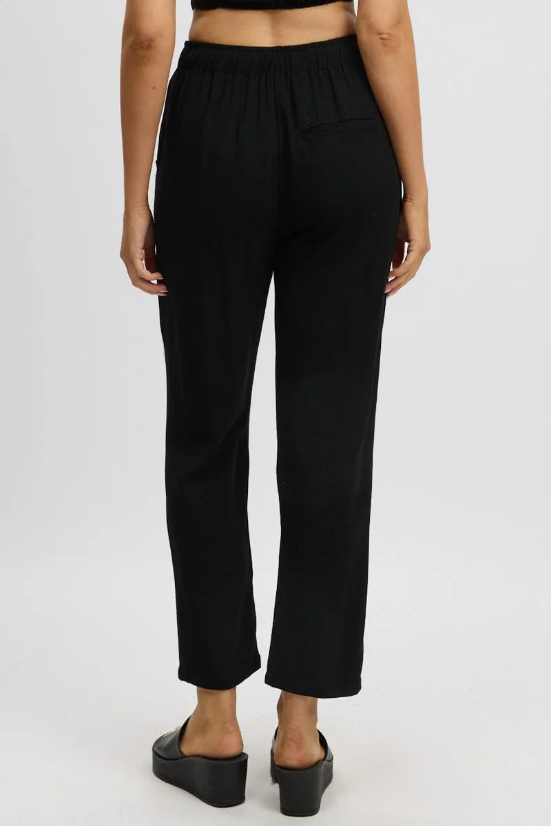 Black Tapered Pants Elasticated Waist sold by Ally Fashion product image thumbnail 5