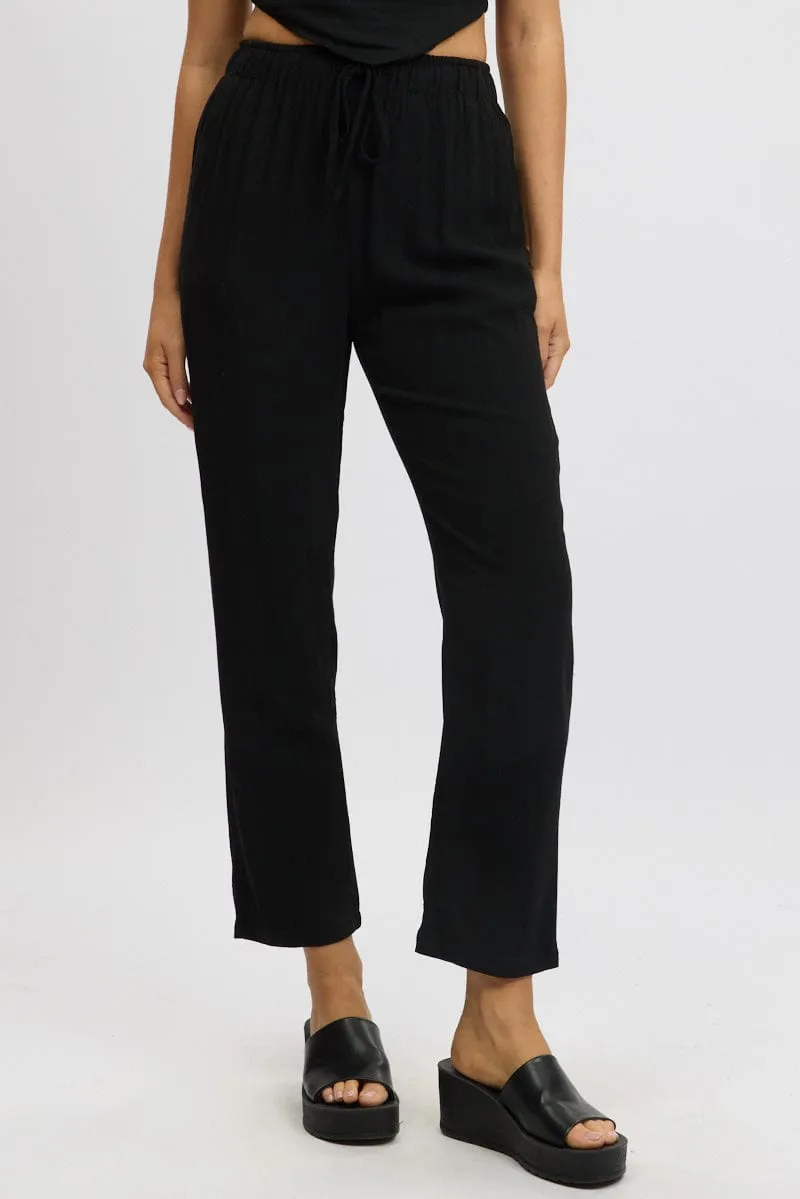 Black Tapered Pants Elasticated Waist sold by Ally Fashion product image thumbnail 3