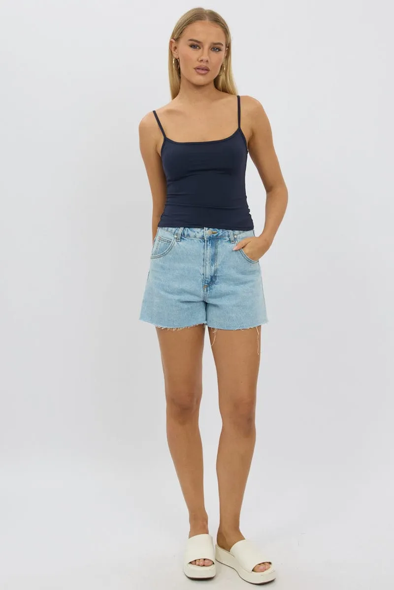 Blue Cami Top Thin Strap Supersoft sold by Ally Fashion product image thumbnail 2