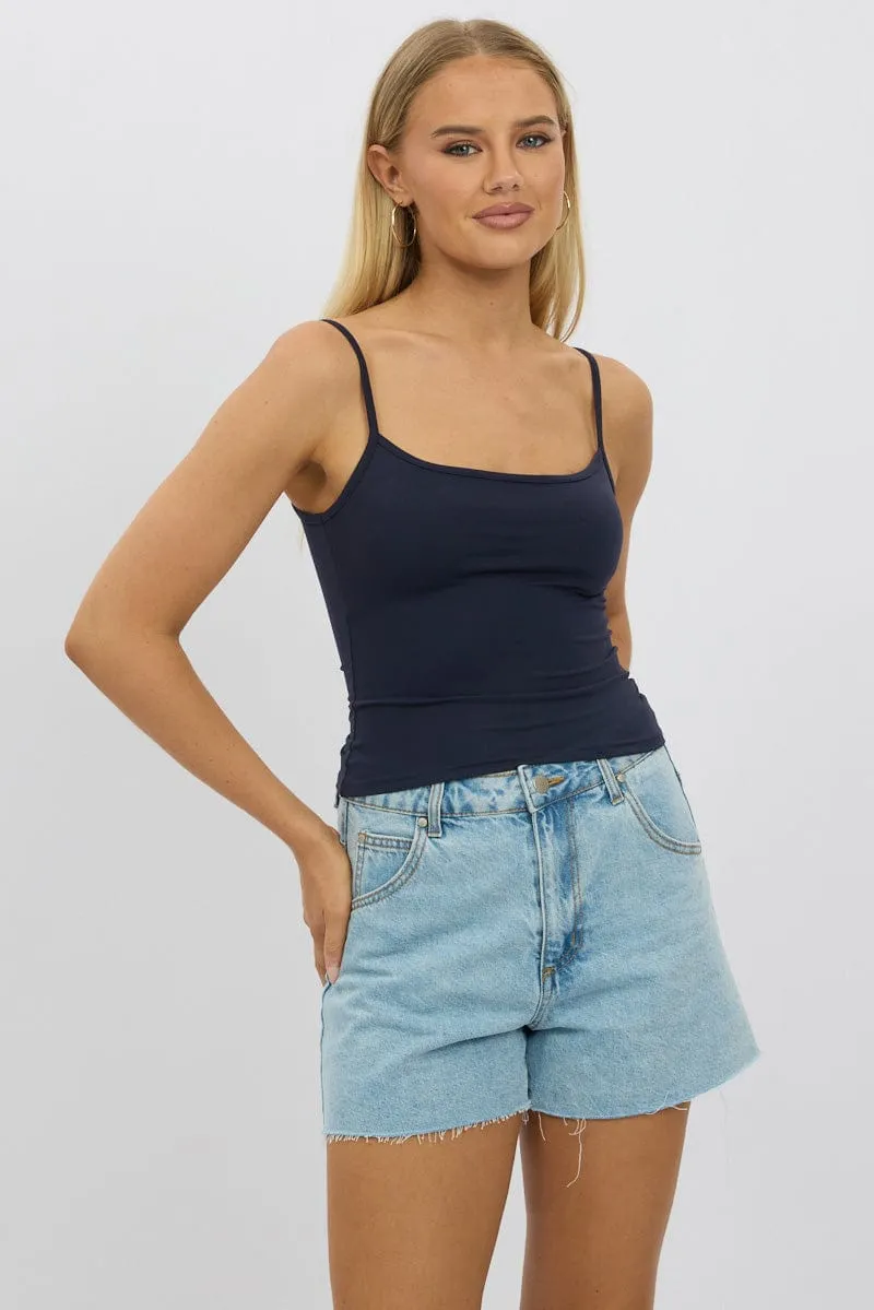 Blue Cami Top Thin Strap Supersoft sold by Ally Fashion product image thumbnail 3