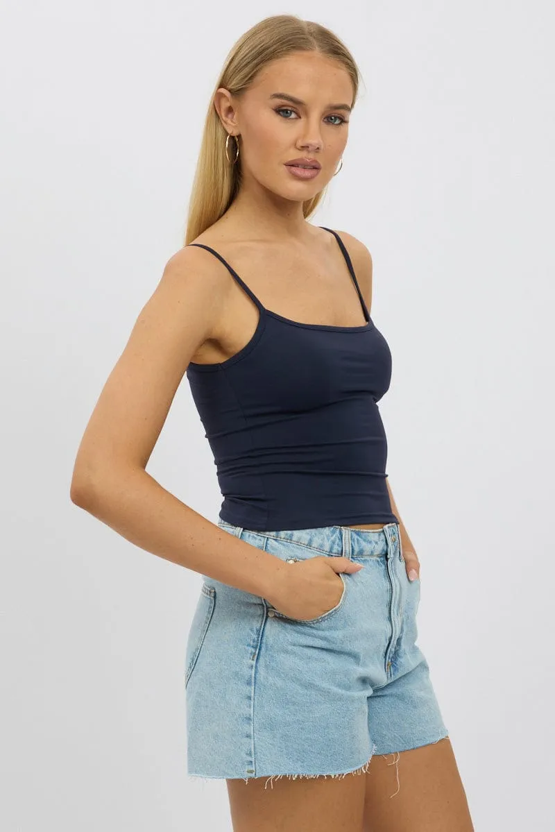Blue Cami Top Thin Strap Supersoft sold by Ally Fashion product image thumbnail 4