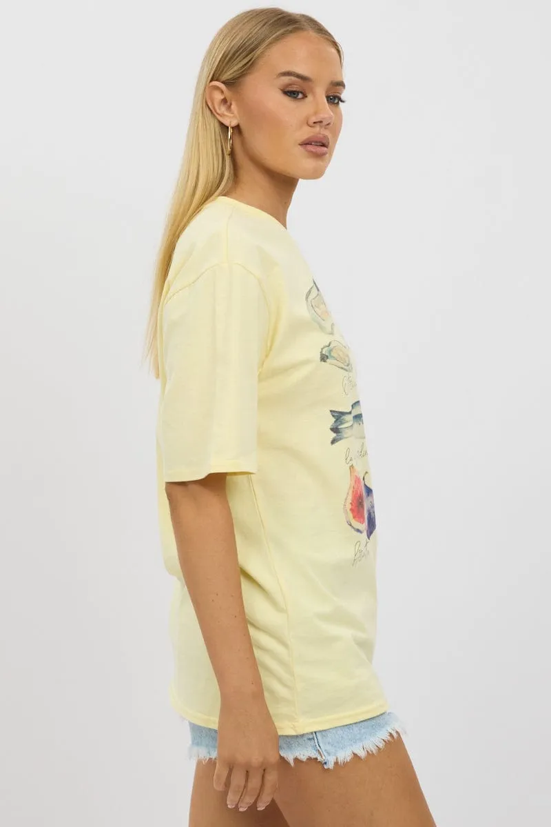 Yellow Graphic Tee Short Sleeve sold by Ally Fashion product image thumbnail 4