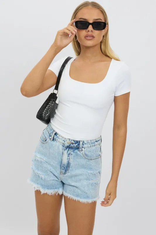 White Supersoft Top Short Sleeve sold by Ally Fashion