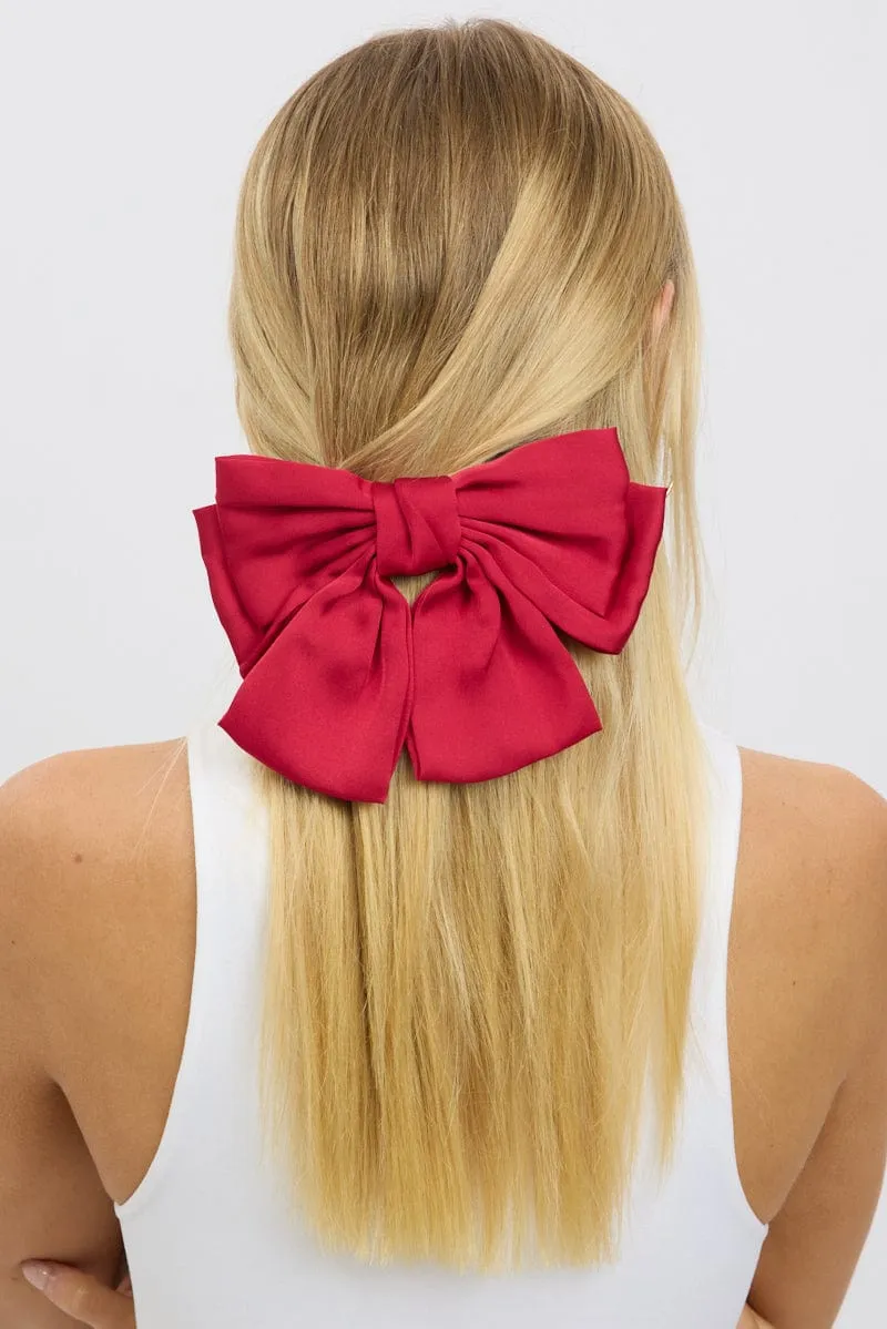 Red Bow Hair Clip sold by Ally Fashion