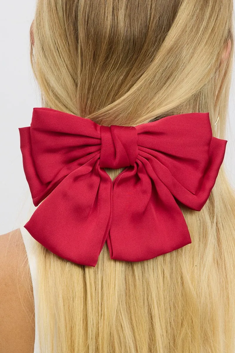 Red Bow Hair Clip sold by Ally Fashion product image thumbnail 2
