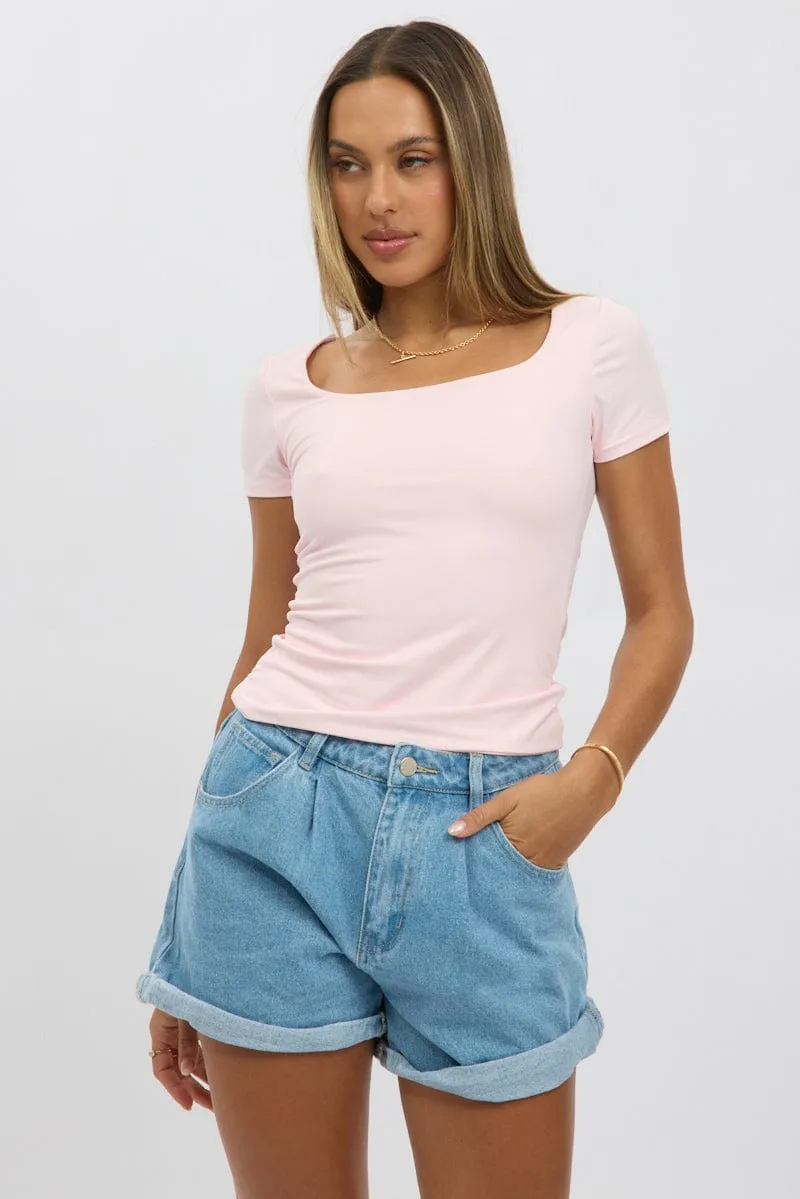 Pink Supersoft Top Short Sleeve sold by Ally Fashion product image thumbnail 3