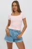 Pink Supersoft Top Short Sleeve sold by Ally Fashion