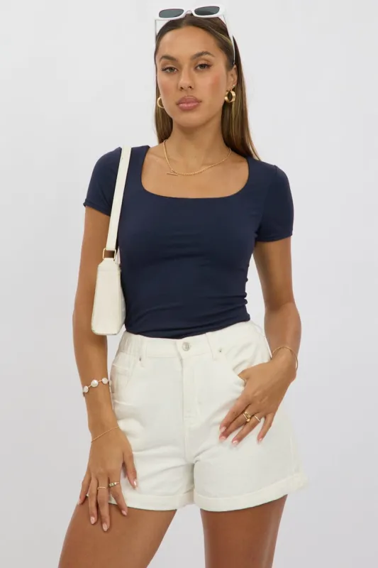 Blue Supersoft Top Short Sleeve sold by Ally Fashion
