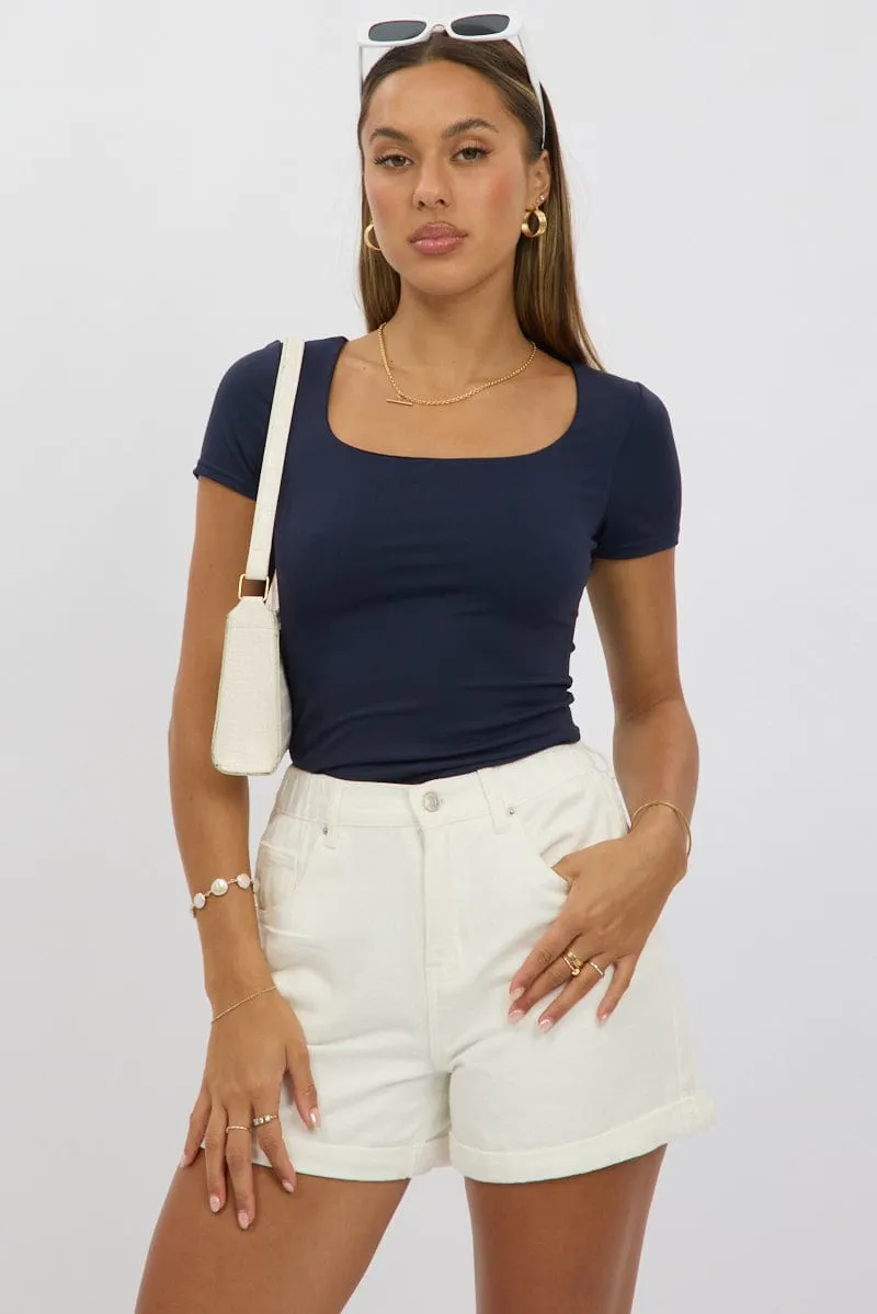 Blue Supersoft Top Short Sleeve sold by Ally Fashion
