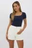 Blue Supersoft Top Short Sleeve sold by Ally Fashion
