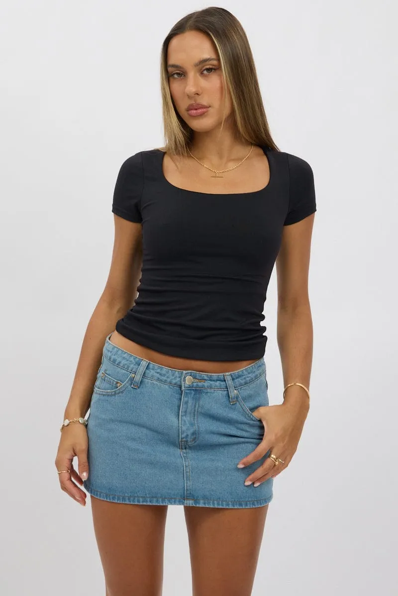 Black Supersoft Top Short Sleeve sold by Ally Fashion product image thumbnail 3