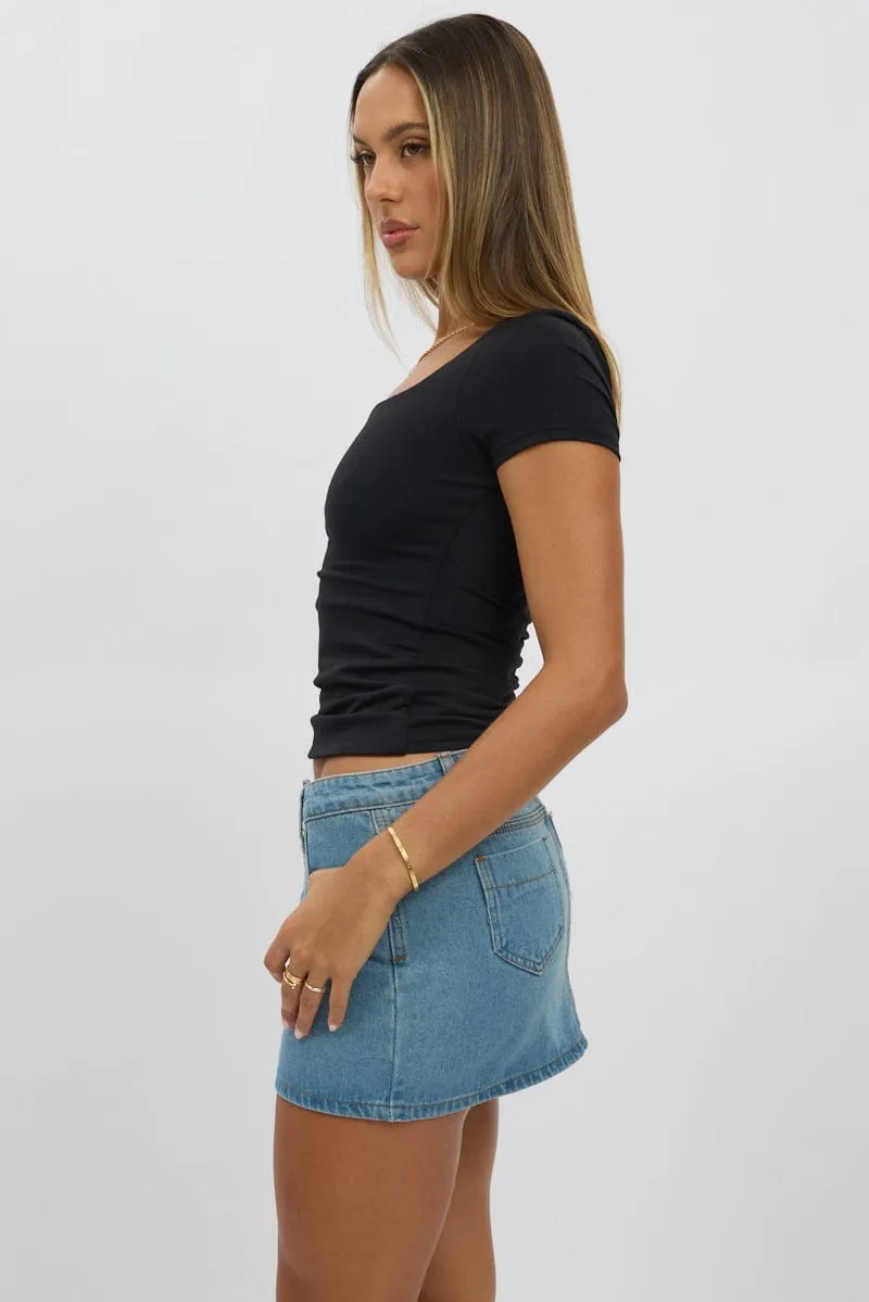 Black Supersoft Top Short Sleeve sold by Ally Fashion product image thumbnail 4