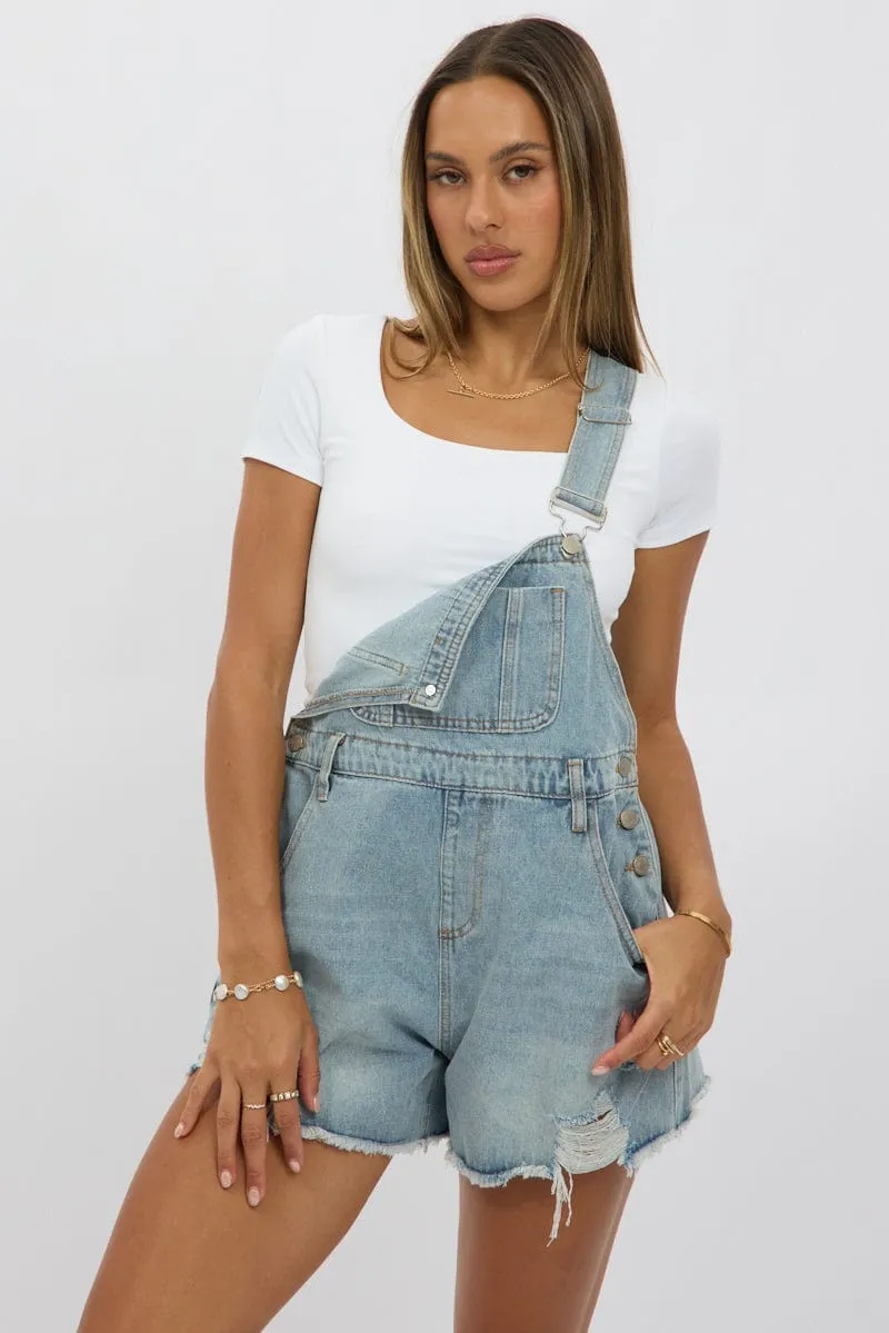 Denim Overall shorts sold by Ally Fashion