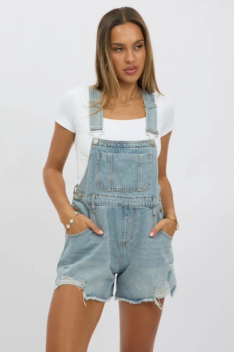 Denim Overall shorts sold by Ally Fashion product image thumbnail 3