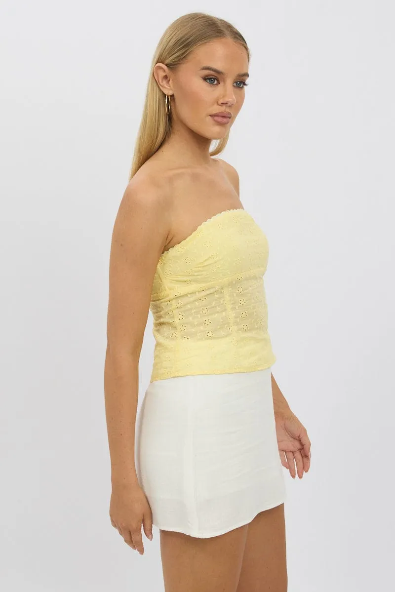 Yellow Broderie Boob Tube sold by Ally Fashion product image thumbnail 4