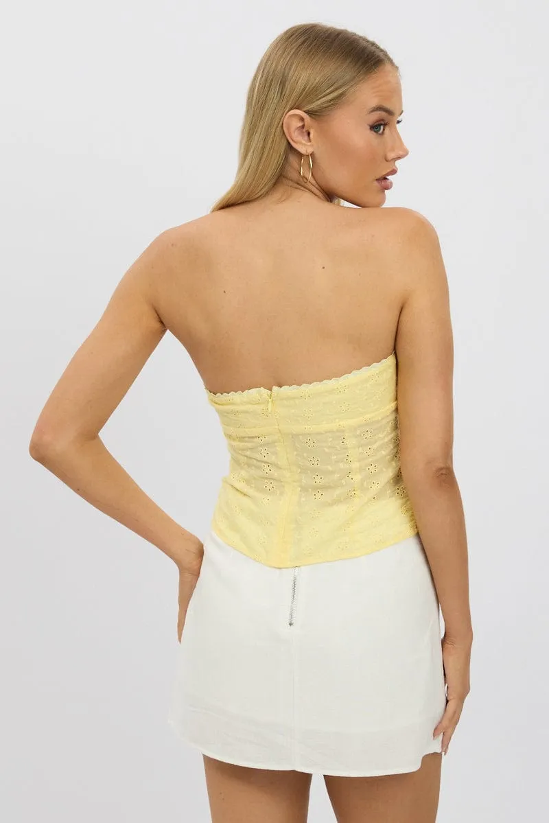 Yellow Broderie Boob Tube sold by Ally Fashion product image thumbnail 5