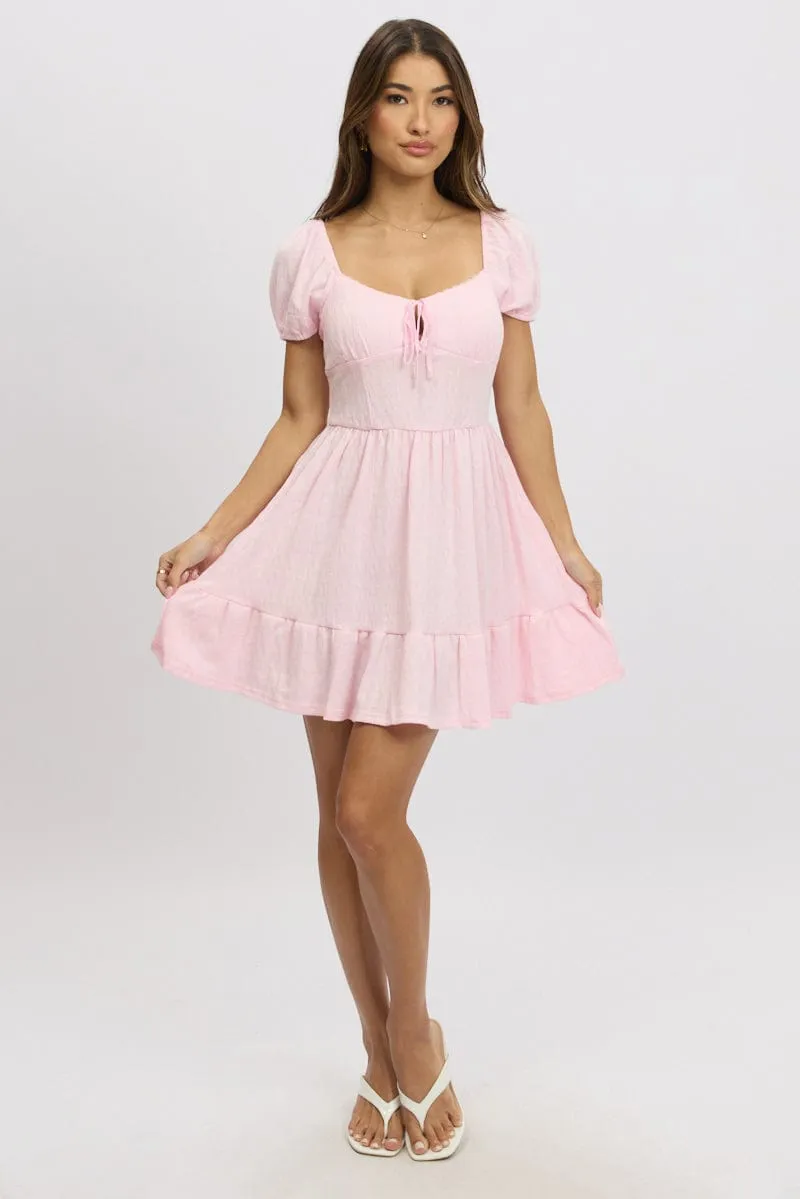 Pink Fit And Flare Dress Mini Lace sold by Ally Fashion product image thumbnail 2