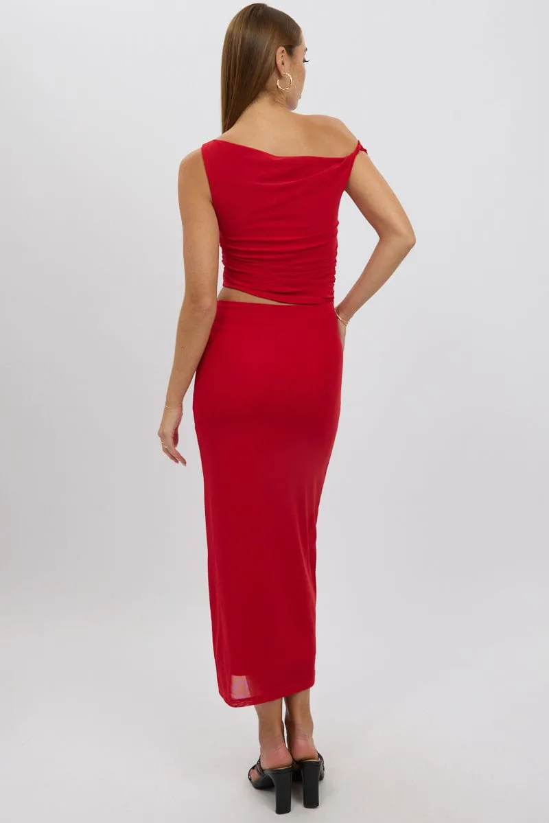 Red Bodycon Dress Maxi Mesh sold by Ally Fashion product image thumbnail 5