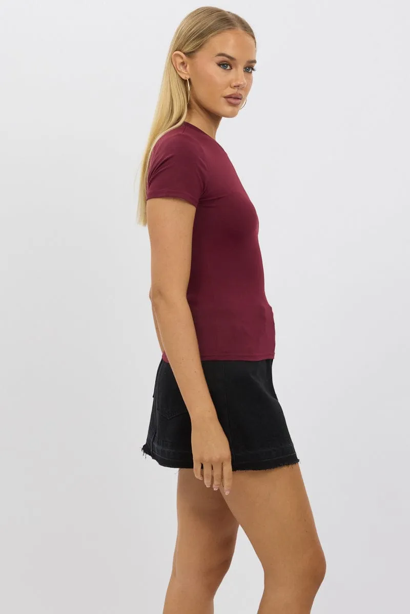 Red T shirt Short Sleeve Crew Neck Supersoft sold by Ally Fashion product image thumbnail 4