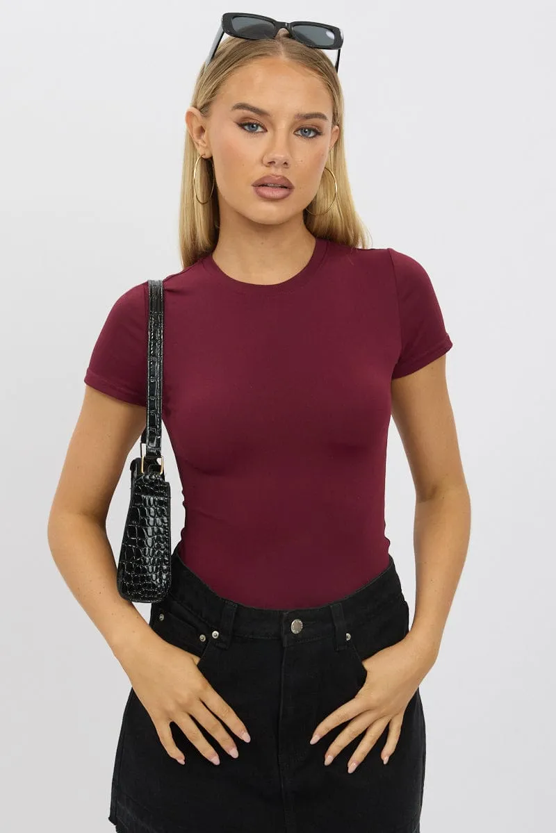 Red T shirt Short Sleeve Crew Neck Supersoft sold by Ally Fashion