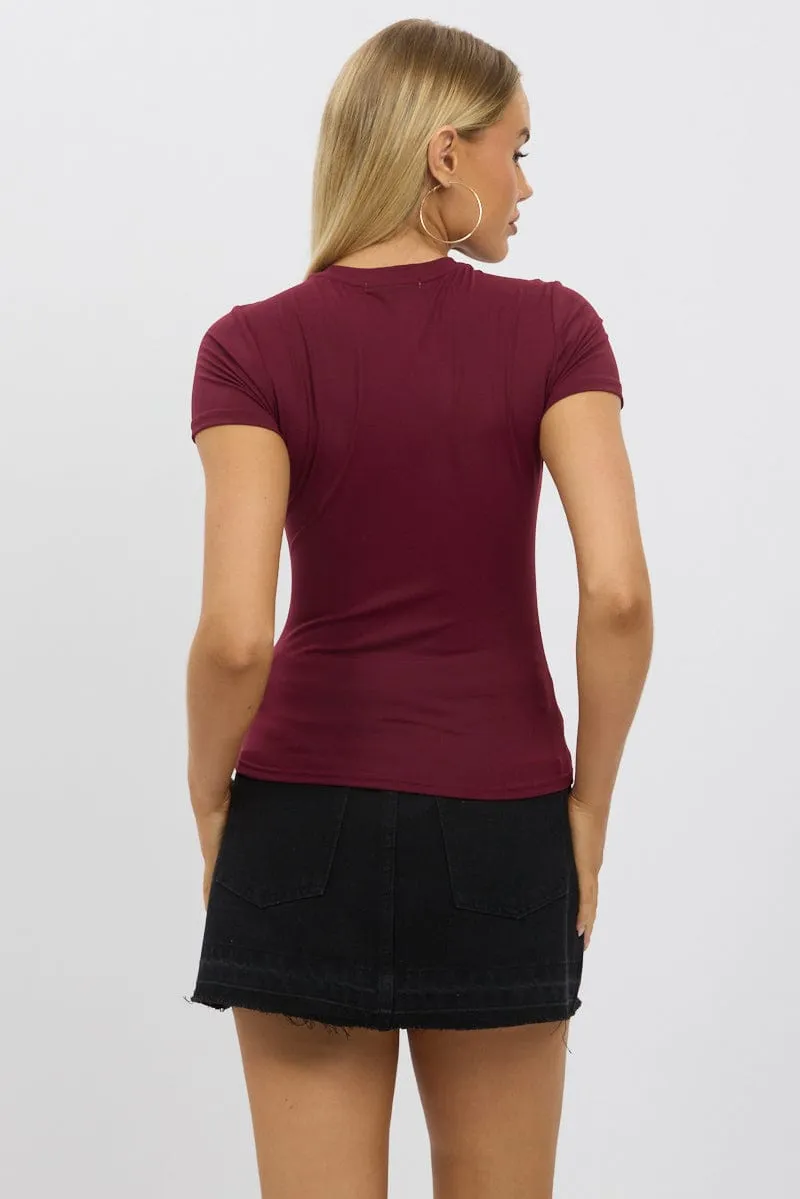 Red T shirt Short Sleeve Crew Neck Supersoft sold by Ally Fashion product image thumbnail 5