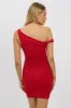 Red Bodycon Dress Twist Off Shoulder Mini sold by Ally Fashion