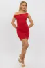 Red Bodycon Dress Twist Off Shoulder Mini sold by Ally Fashion