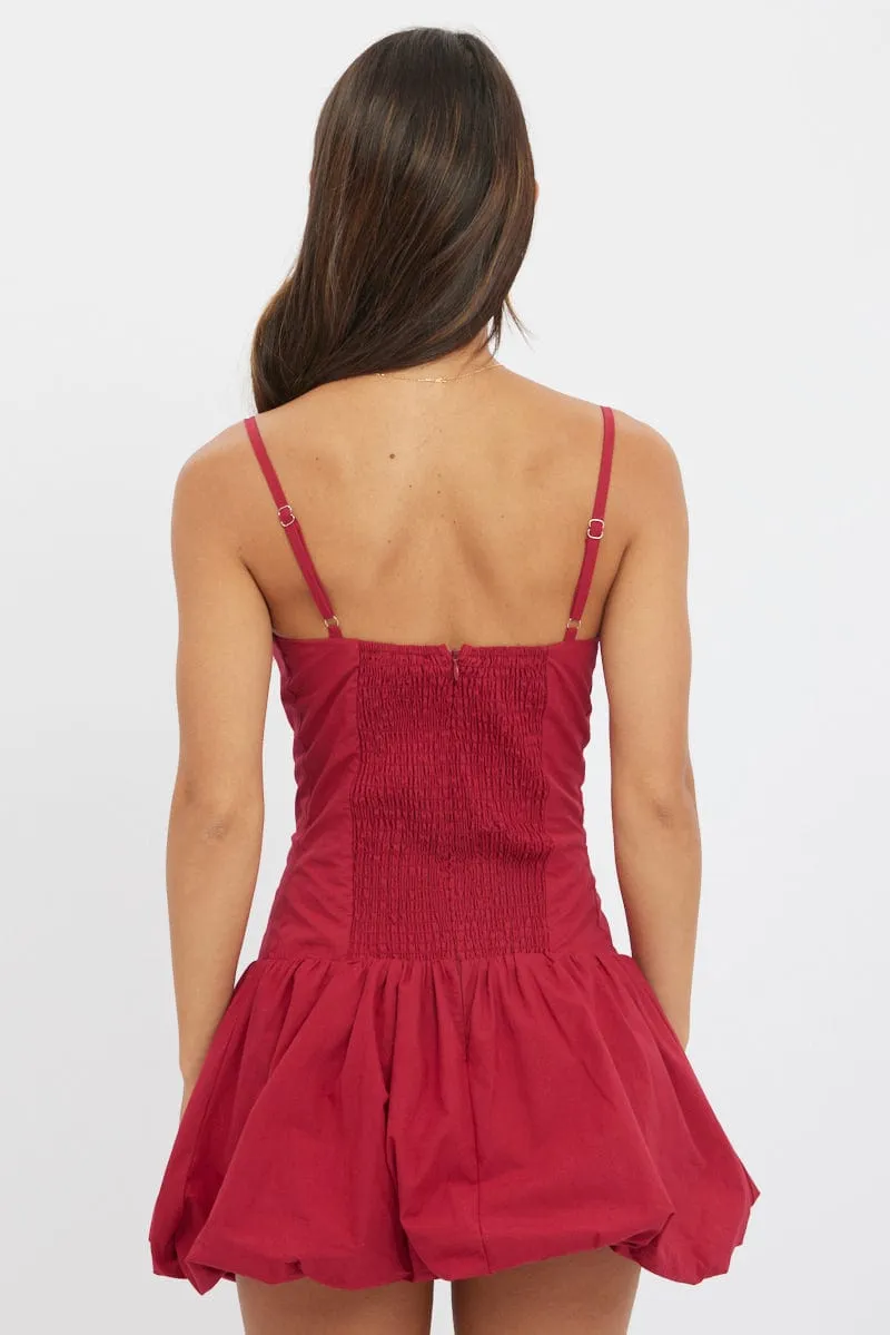 Red Bubble Dress Mini Strappy sold by Ally Fashion product image thumbnail 5