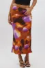 Multi Abstract Slip Skirt High Rise Elastic Waist Maxi sold by Ally Fashion