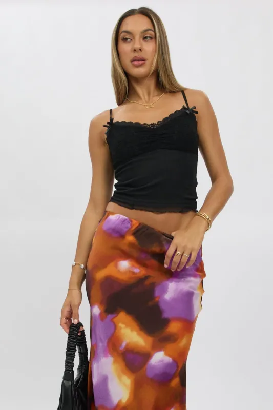 Black Cami Singlet Top Mesh sold by Ally Fashion