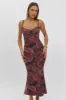 Pink Floral Bodycon Dress Singlet Cowl Neck Maxi sold by Ally Fashion