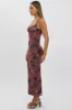 Pink Floral Bodycon Dress Singlet Cowl Neck Maxi sold by Ally Fashion